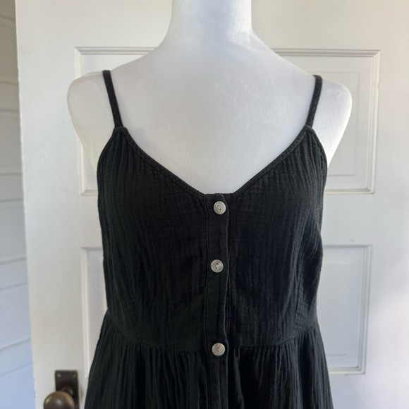 Universal Thread Black Button Down Maxi Dress Pockets M - Picture 3 of 10